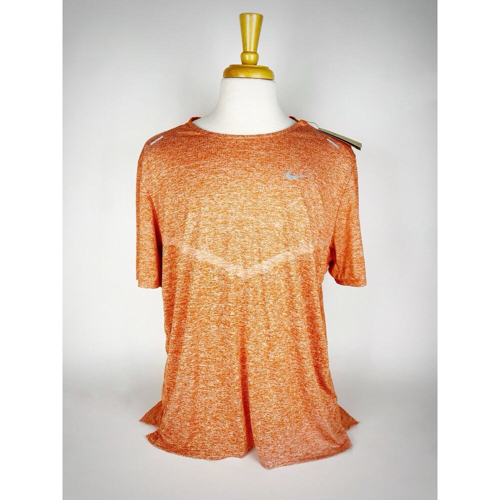Nike Dri-Fit Rise 365 Orange Short Sleeve Running Shirt Men’s Sz XL, CZ9184-817